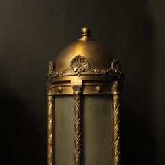 English 19th Century Pair of Bronze Antique Wall Lanterns