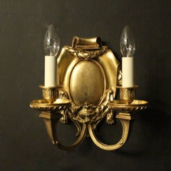 English 19th Century Pair of Bronze Antique Wall Lights