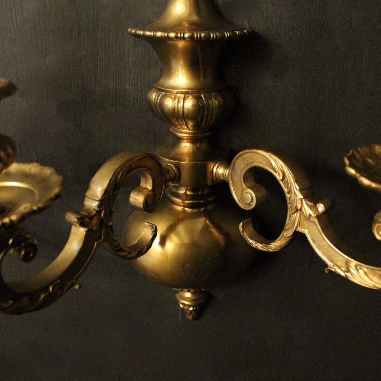 Dutch Colonial English 19th Century Pair of Bronze Antique Wall Lights