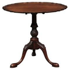English 19th Century Pie Crust Tilt-Top Table with Pad Feet