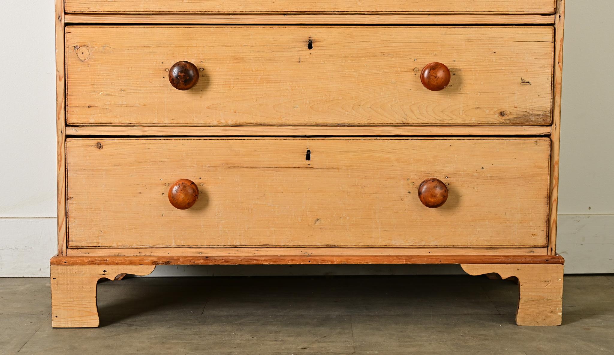 Country English 19th Century Pine Chest of Drawers