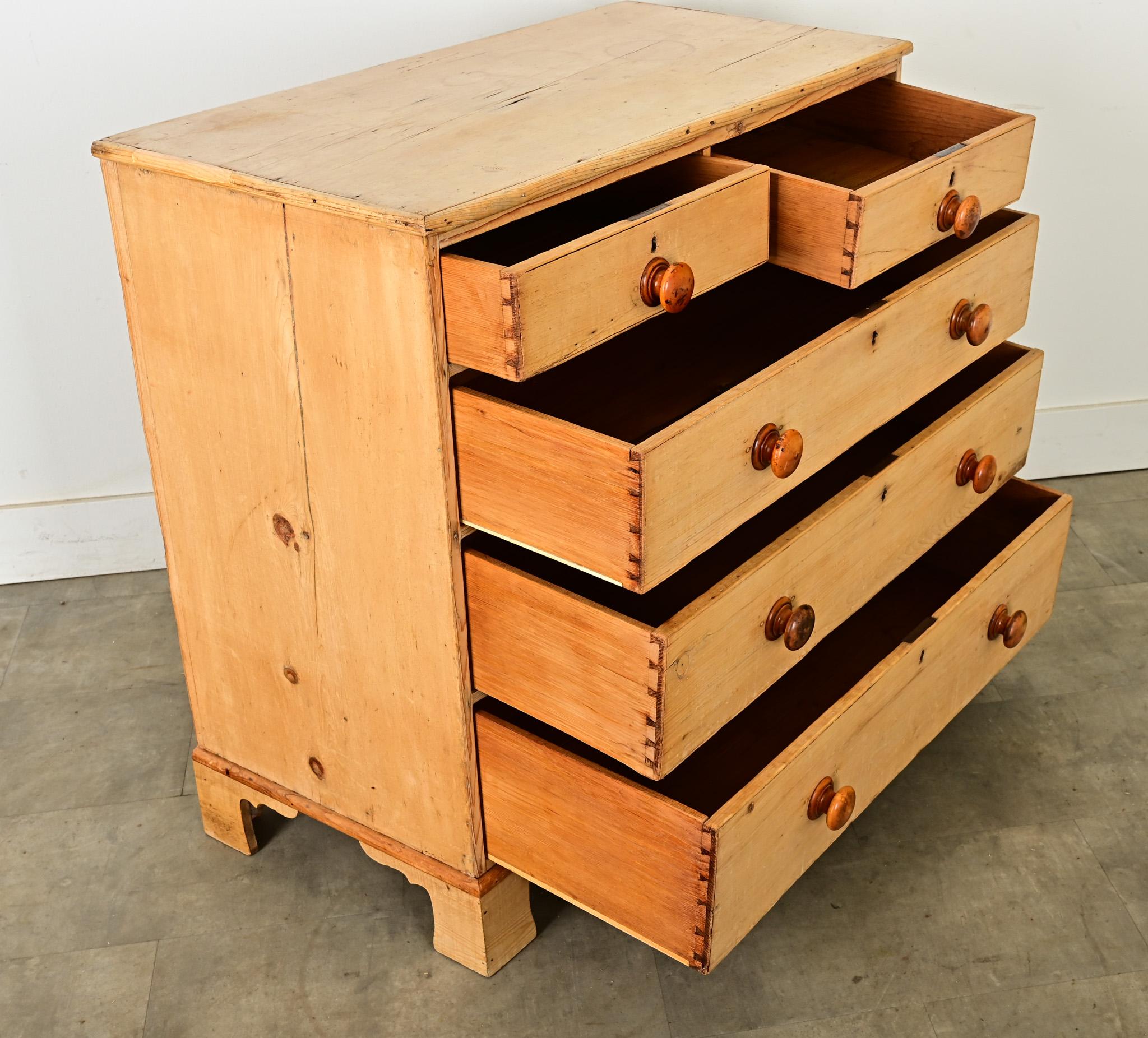 English 19th Century Pine Chest of Drawers 4