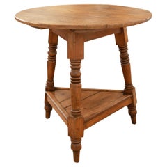 Antique English 19th Century Pine Cricket Table
