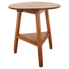 Antique English 19th Century Pine Cricket Table