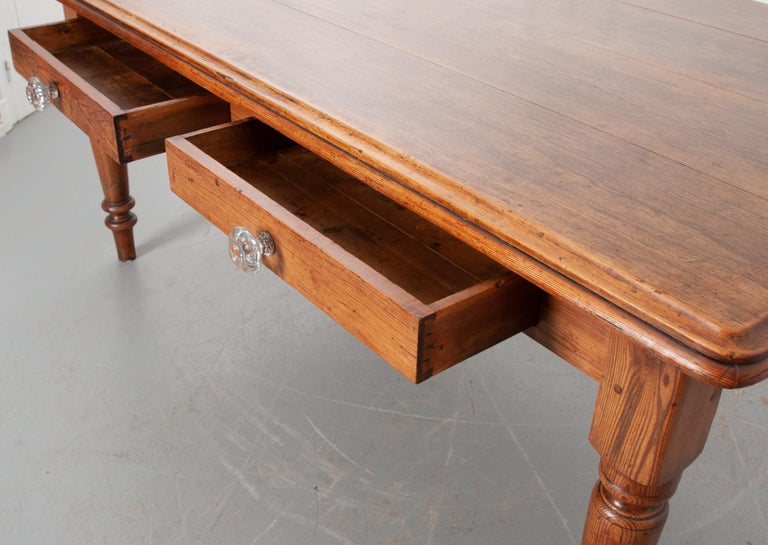 English 19th Century Pine Farmhouse Table with Drawers at 1stDibs ...
