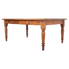 English 19th Century Pine Farmhouse Table with Drawers