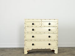 English 19th Century Pine Faux Bamboo Painted Chest