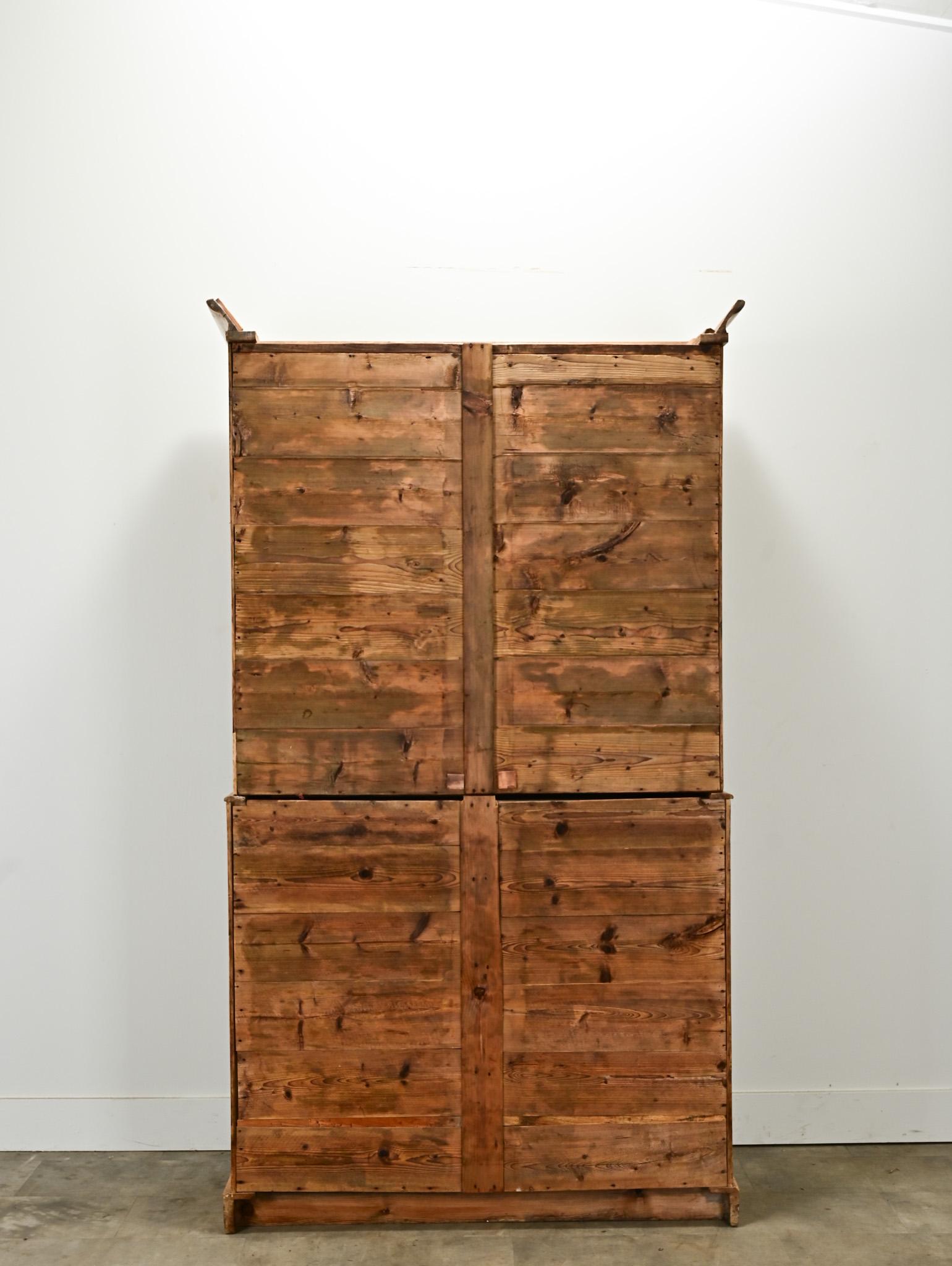 English 19th Century Pine Linen Press 5