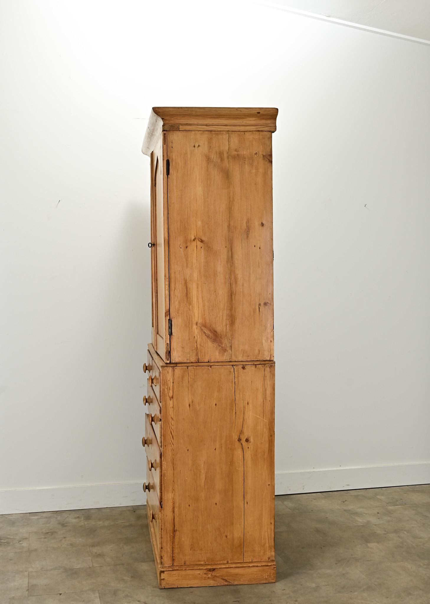 English 19th Century Pine Linen Press 7