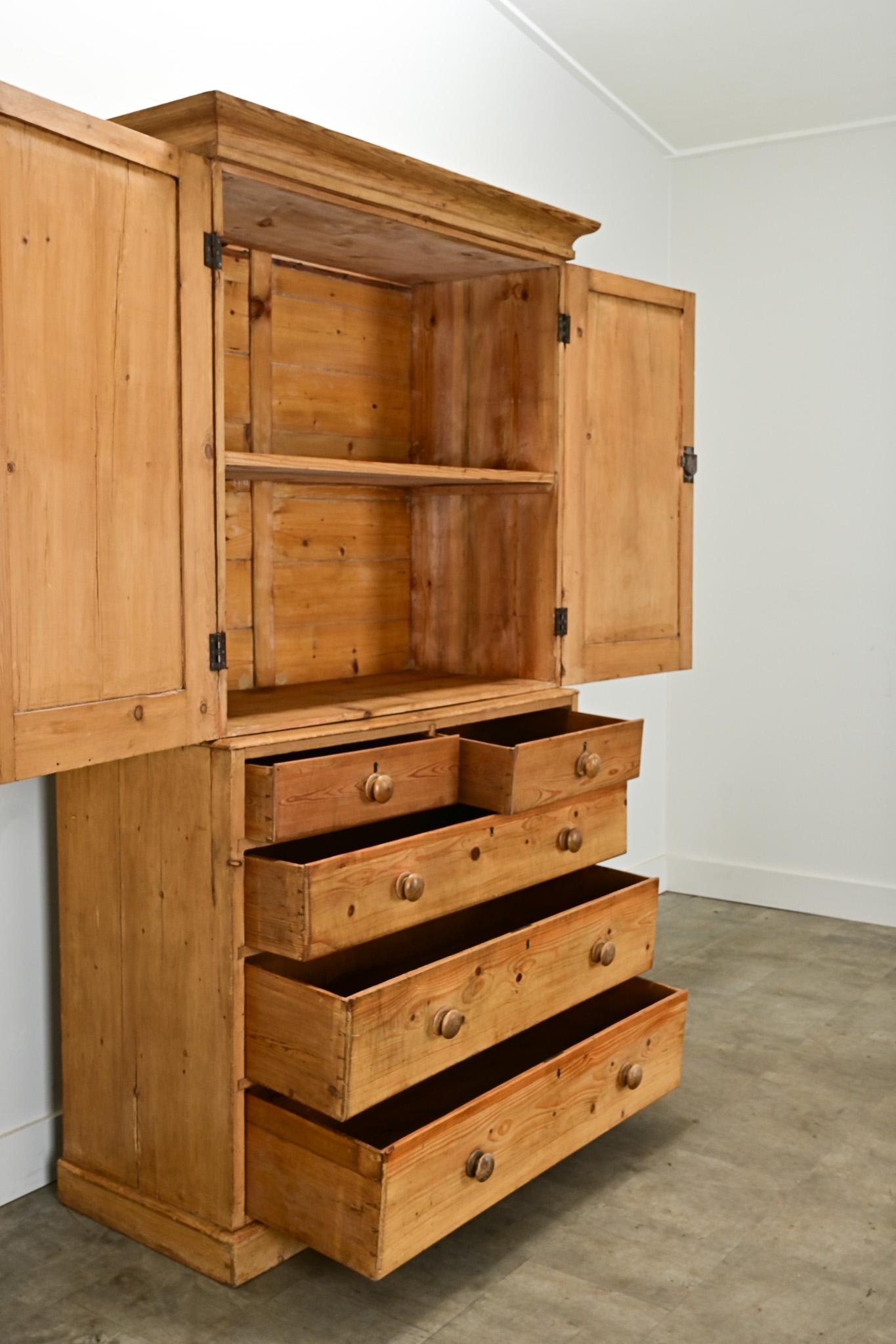English 19th Century Pine Linen Press 2
