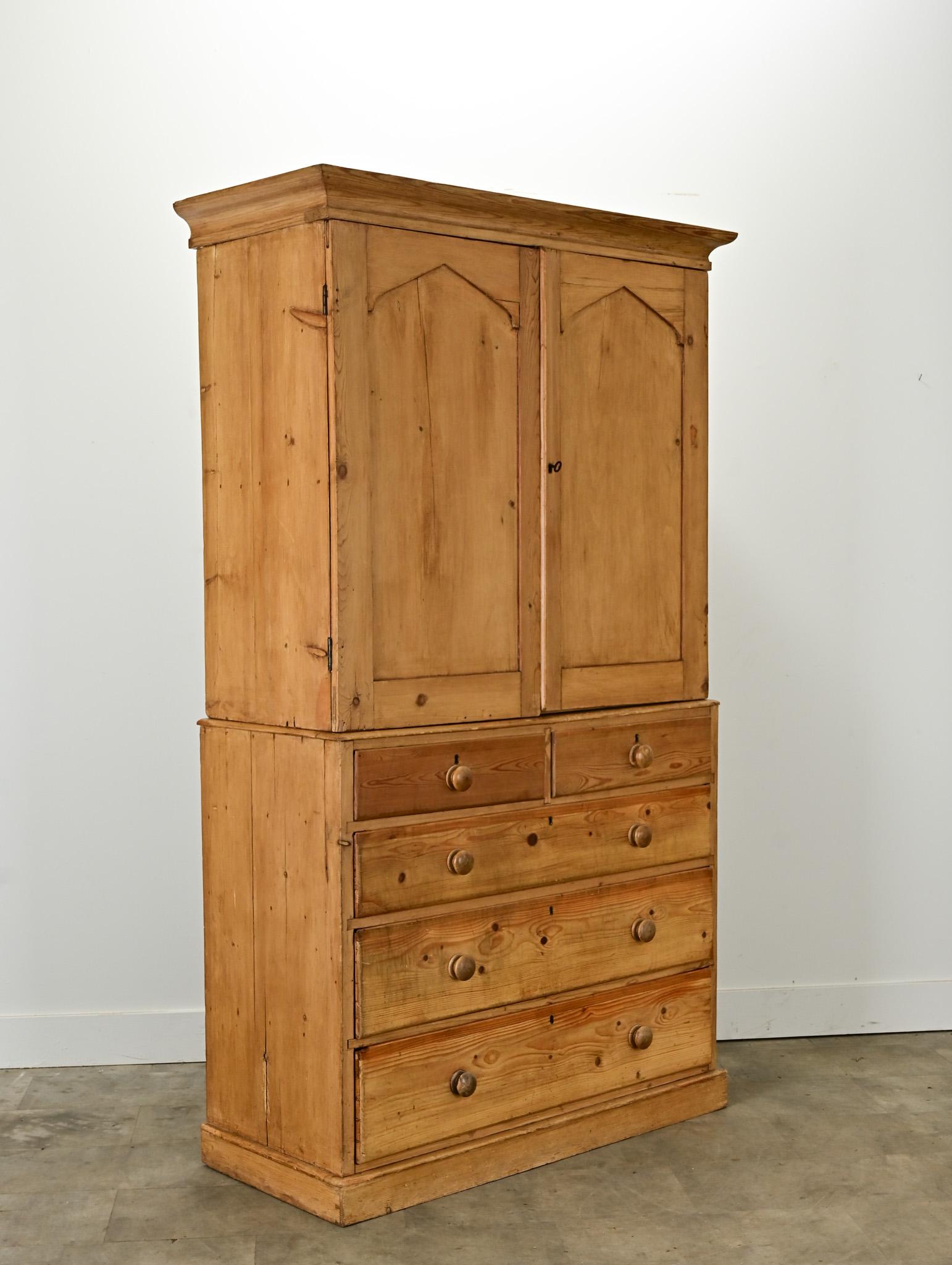 English 19th Century Pine Linen Press 4