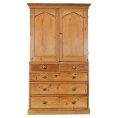 English 19th Century Pine Linen Press