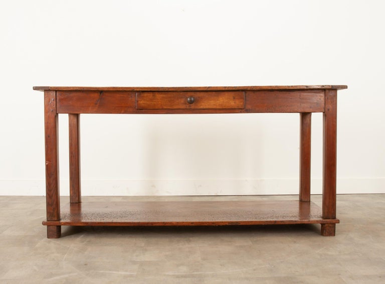 English 19th Century Pine and Oak Work Table at 1stDibs