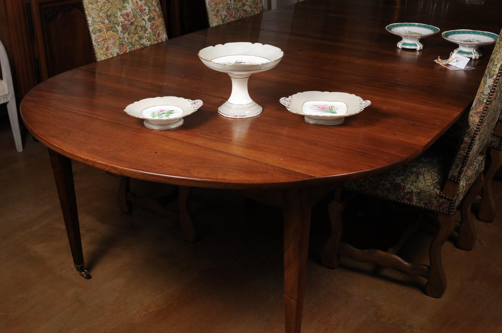 English 19th Century Porcelain Plates and Compote with Floral Décor, Sold Each In Good Condition In Atlanta, GA