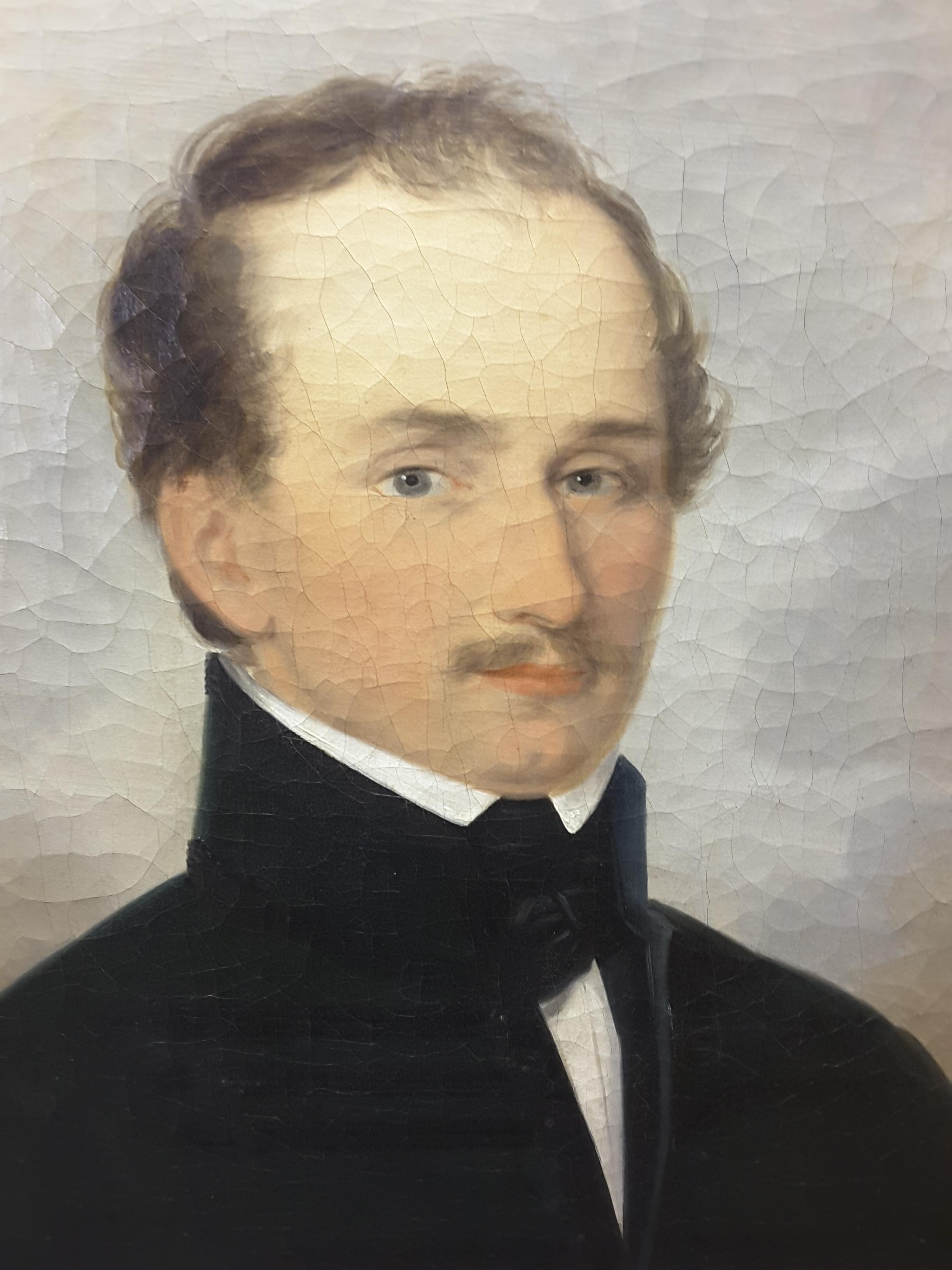 Peint à la main Portrait d'un gentleman anglais du 19e siècle en vente