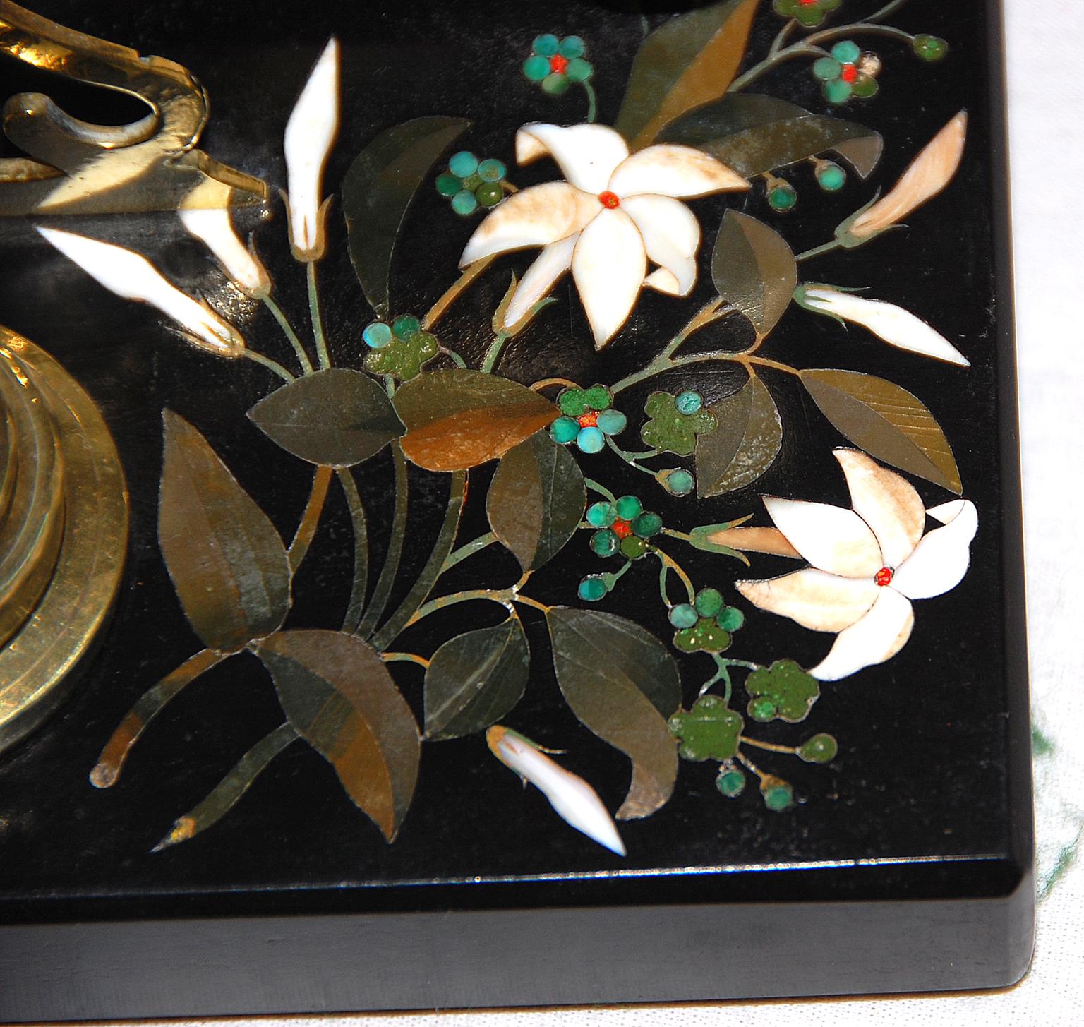 English 19th Century Postal Scale in Pietre Dure and Brass by S. Mordan, London In Good Condition For Sale In Wells, ME