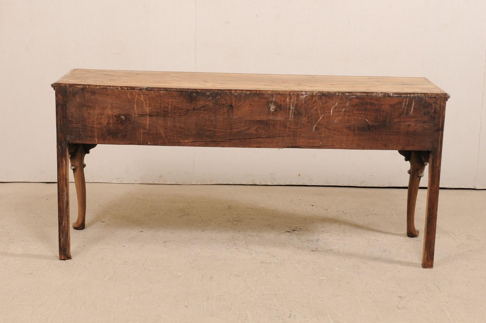 English 19th Century Queen Anne Wood Console Table with Drawers 6