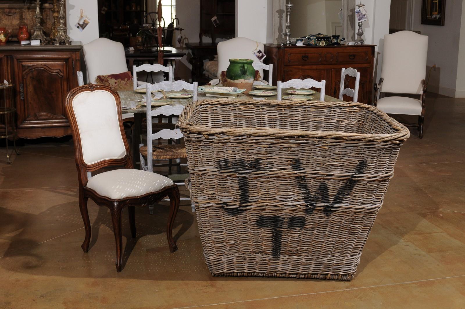 English 19th Century Reclaimed Wicker Mill Basket with Weathered Appearance 8