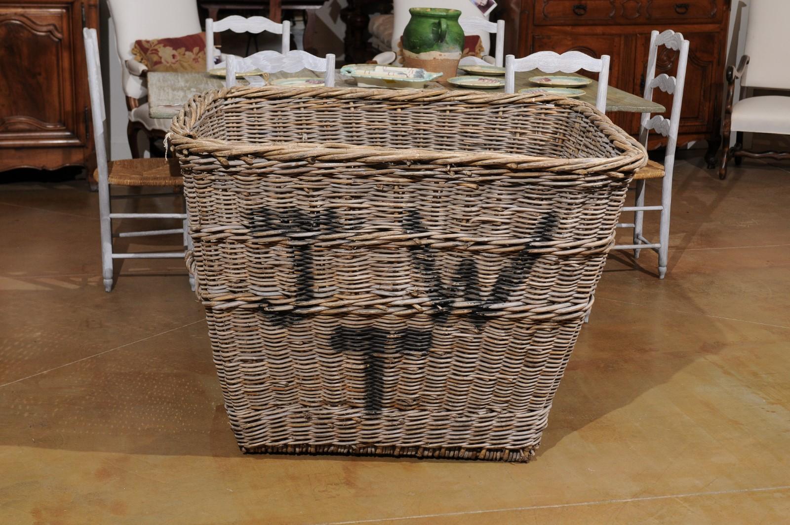 English 19th Century Reclaimed Wicker Mill Basket with Weathered Appearance 1