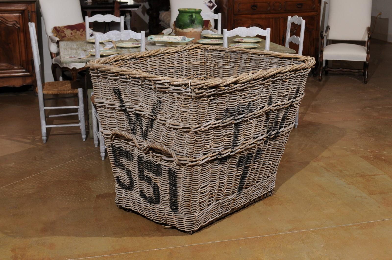 English 19th Century Reclaimed Wicker Mill Basket with Weathered Appearance 2