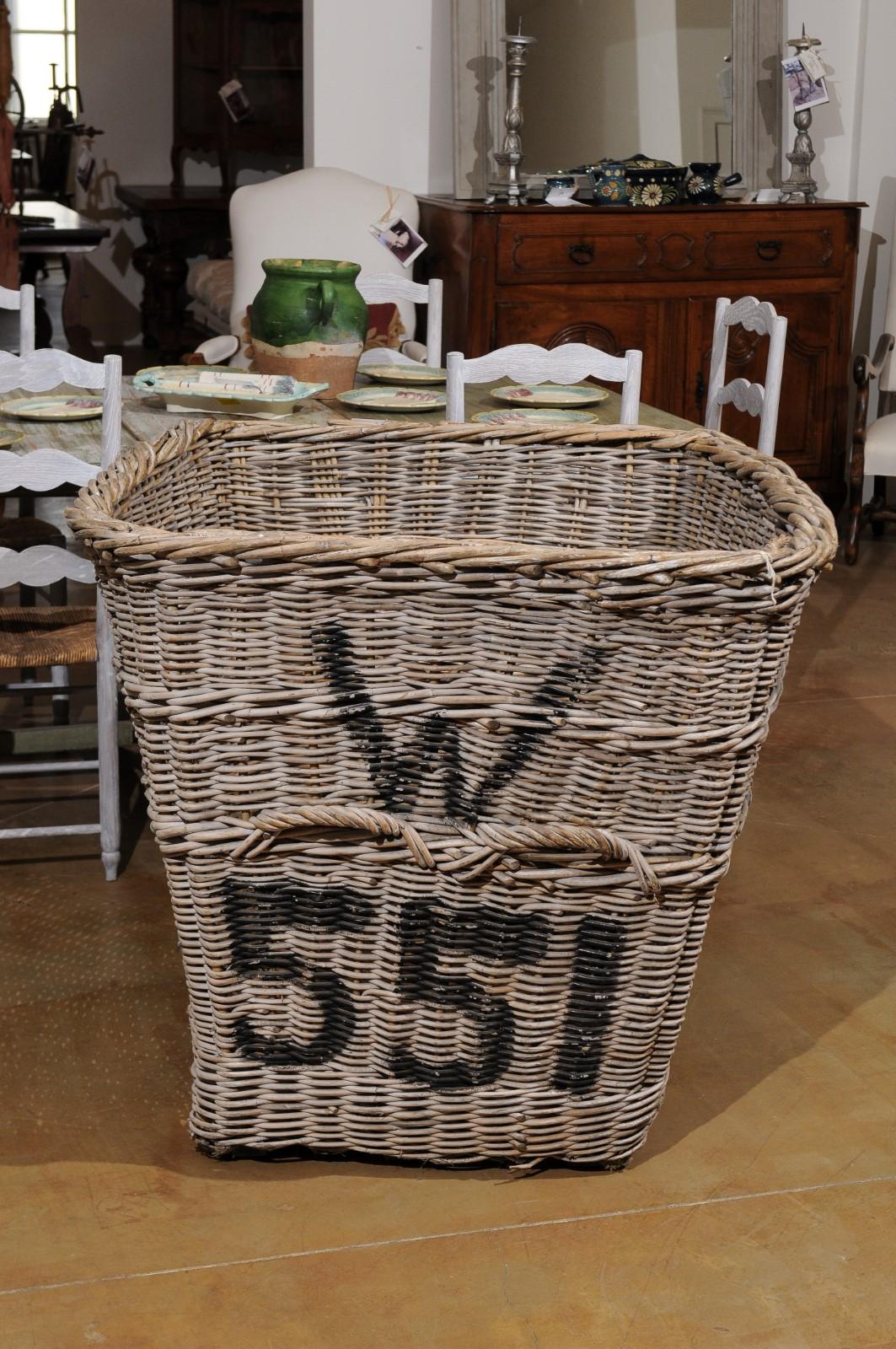 English 19th Century Reclaimed Wicker Mill Basket with Weathered Appearance 3