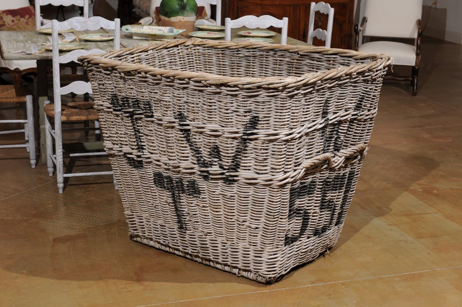 English 19th Century Reclaimed Wicker Mill Basket with Weathered Appearance 4