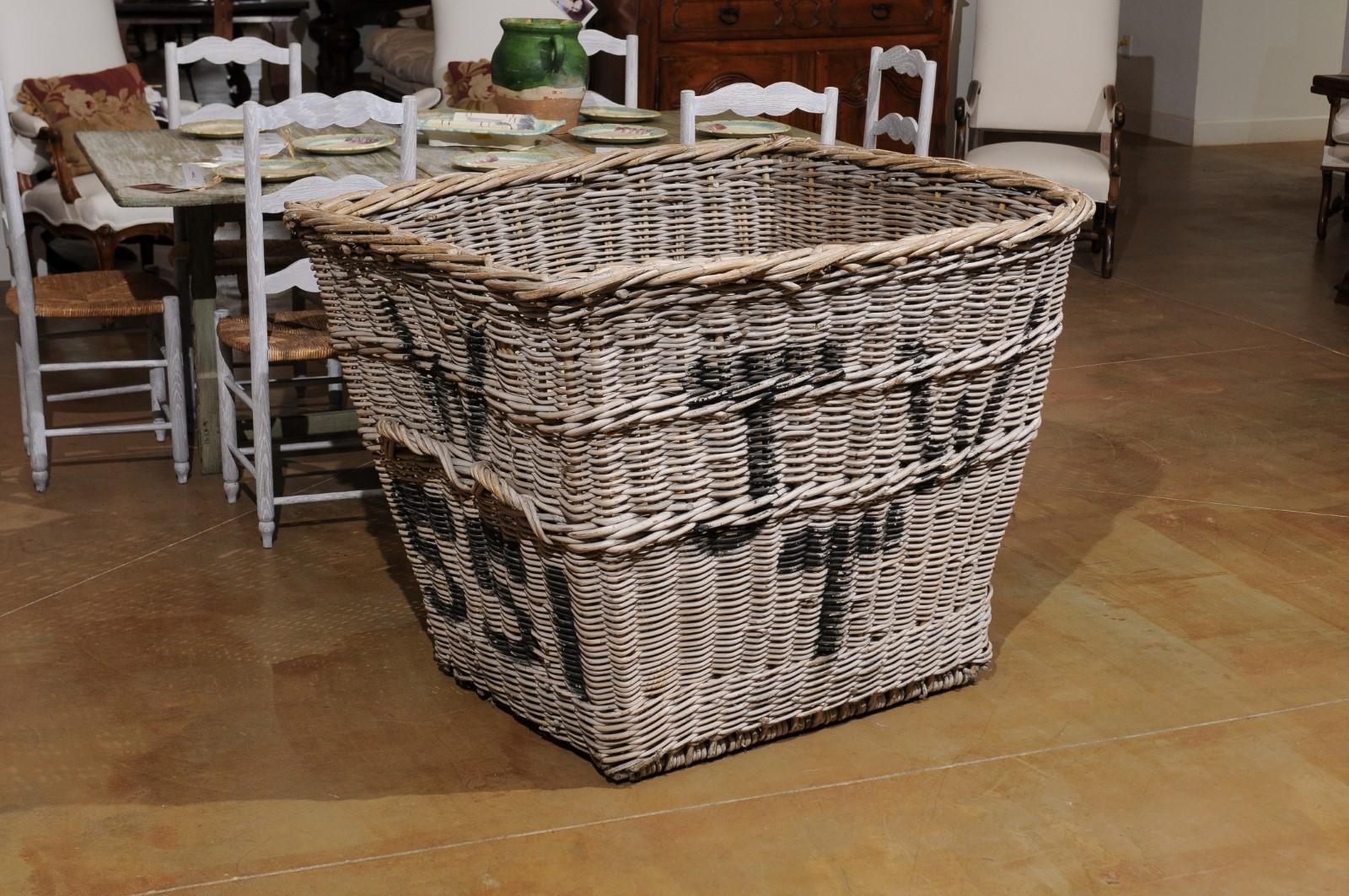 English 19th Century Reclaimed Wicker Mill Basket with Weathered Appearance 5