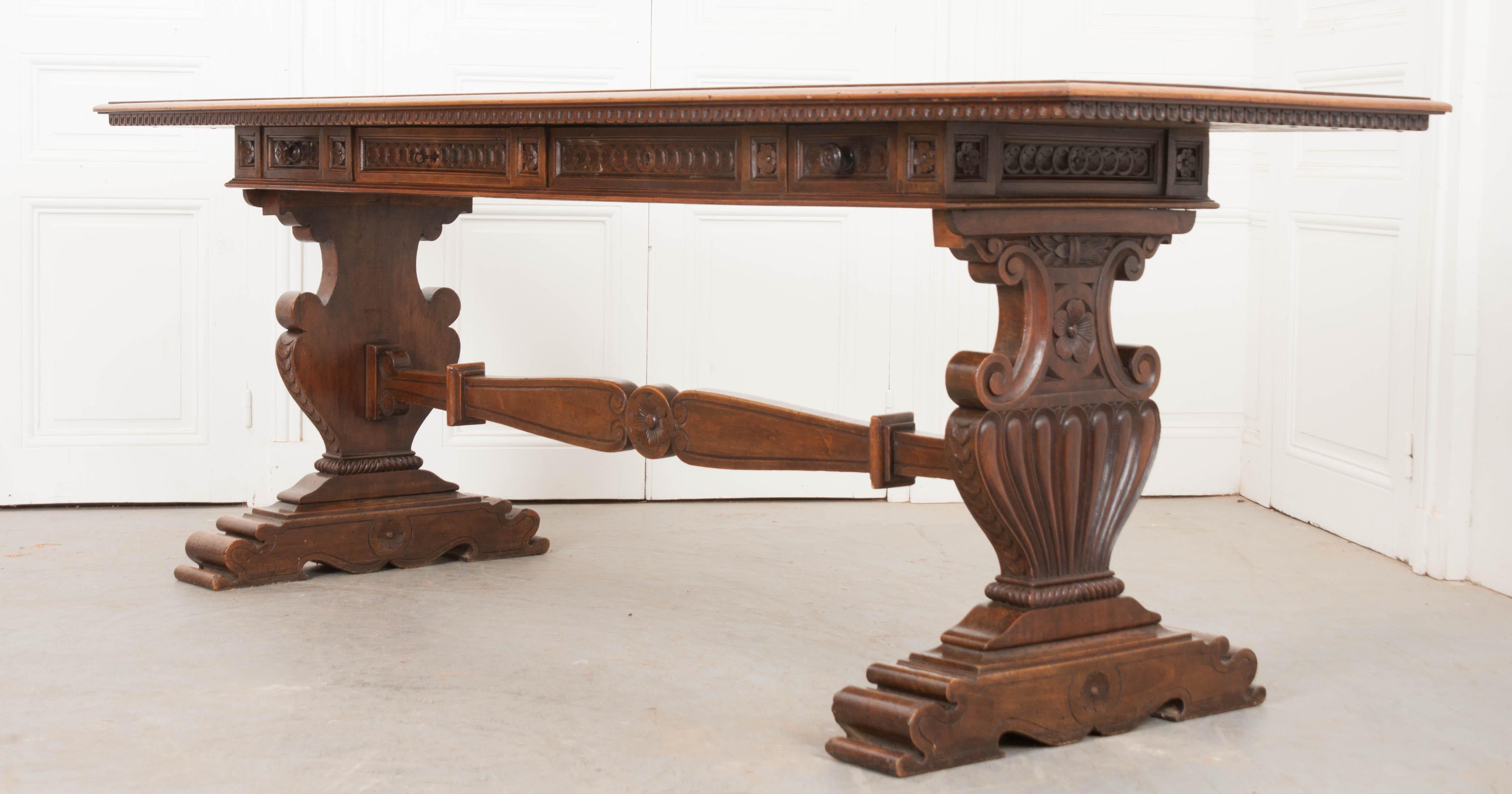 English 19th Century Regency Classicism Library Table In Good Condition In Baton Rouge, LA