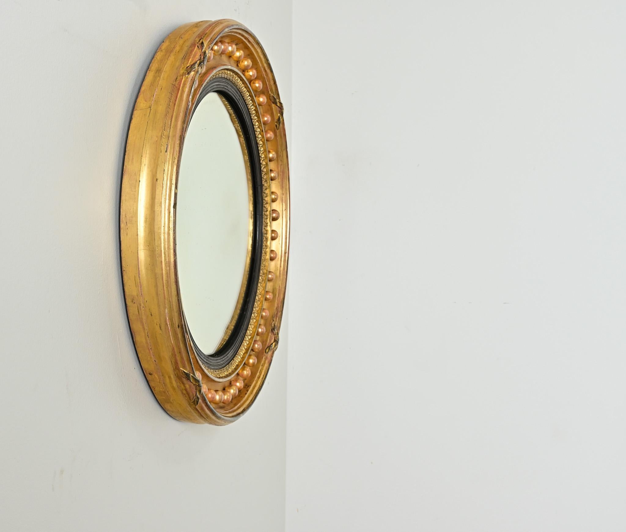 Miroir convexe Regency anglais du 19ème siècle 1