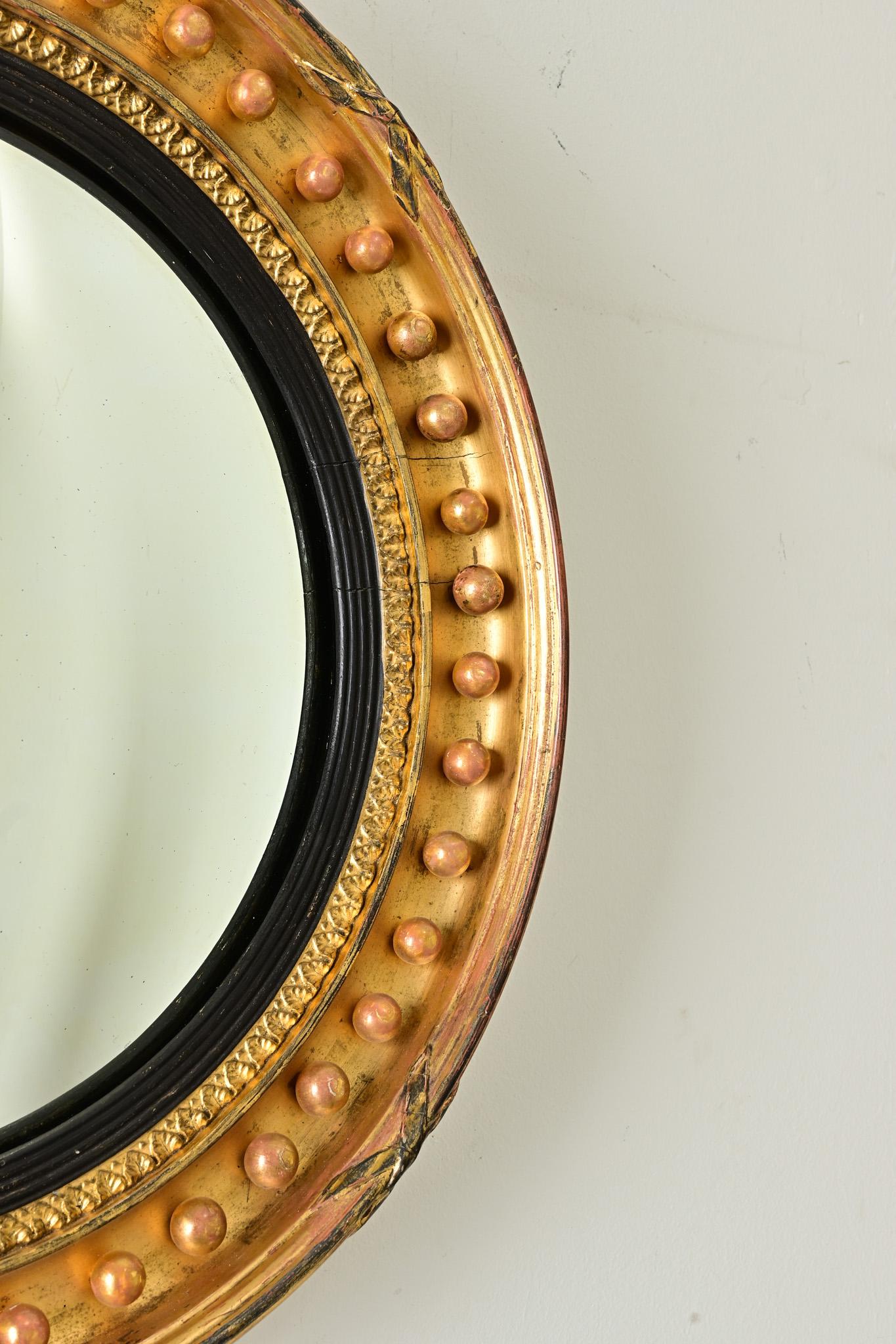 Miroir convexe Regency anglais du 19ème siècle 2