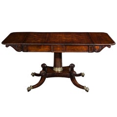 English 19th Century Regency Drop-Leaf Sofa Table or Library Table