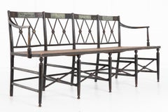 English 19th Century Regency Ebonized Cane Seat Sofa