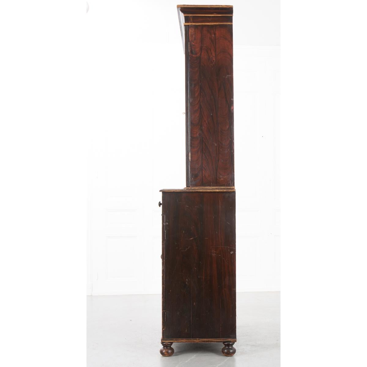 English 19th Century Regency Faux Bois Bookcase In Good Condition In Baton Rouge, LA