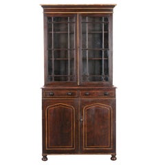 English 19th Century Regency Faux Bois Bookcase