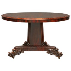English 19th Century Regency Rosewood Circular Center Table