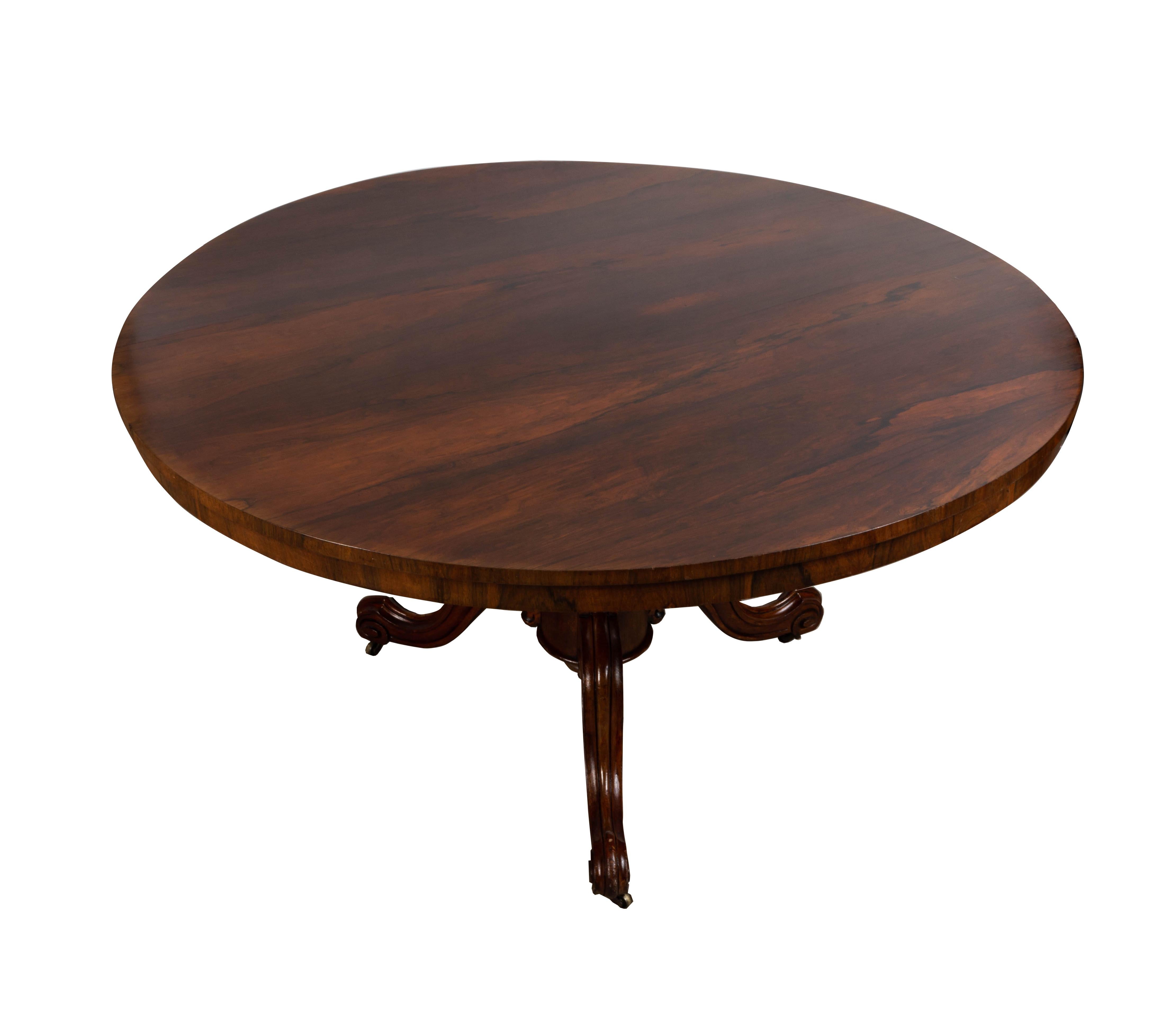 English 19th Century Regency Rosewood Tilt Top Centre Table, C.1830 For Sale 2