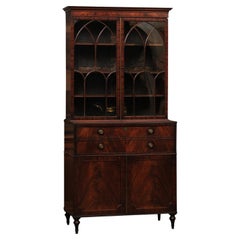 English 19th Century Regency Secretary Figured Mahogany