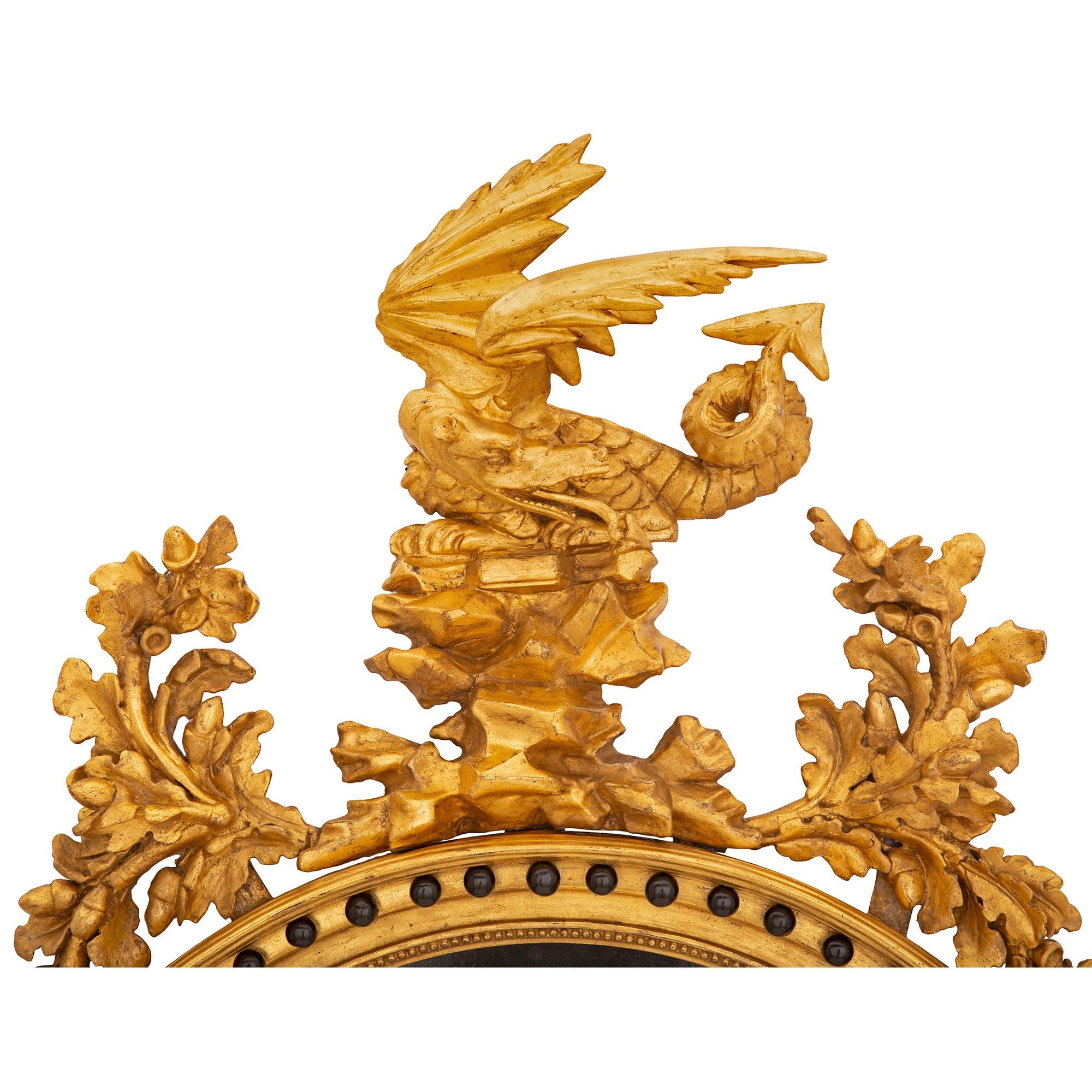 Regency Miroir en bois doré de St. Giltwood de style Régence anglais du 19ème siècle étiqueté Thomas Fentham and Co. en vente