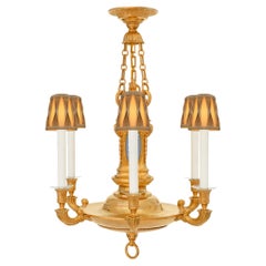 English 19th century Regency st. Ormolu and Wedgwood Porcelain chandelier