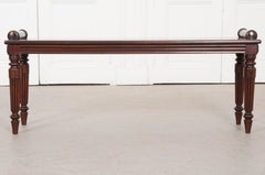 English 19th Century Regency Style Carved Mahogany Hall Bench