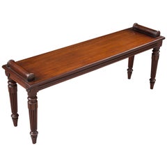 English 19th Century Regency Style Carved Mahogany Hall Bench