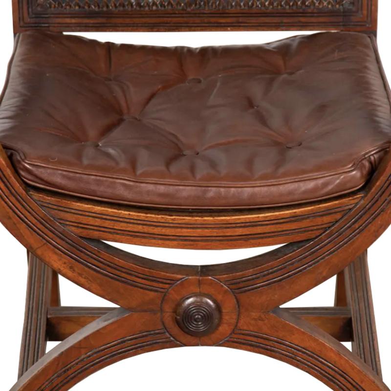 English 19th Century Regency Style Mahogany Curule Armchair In Good Condition In London, GB