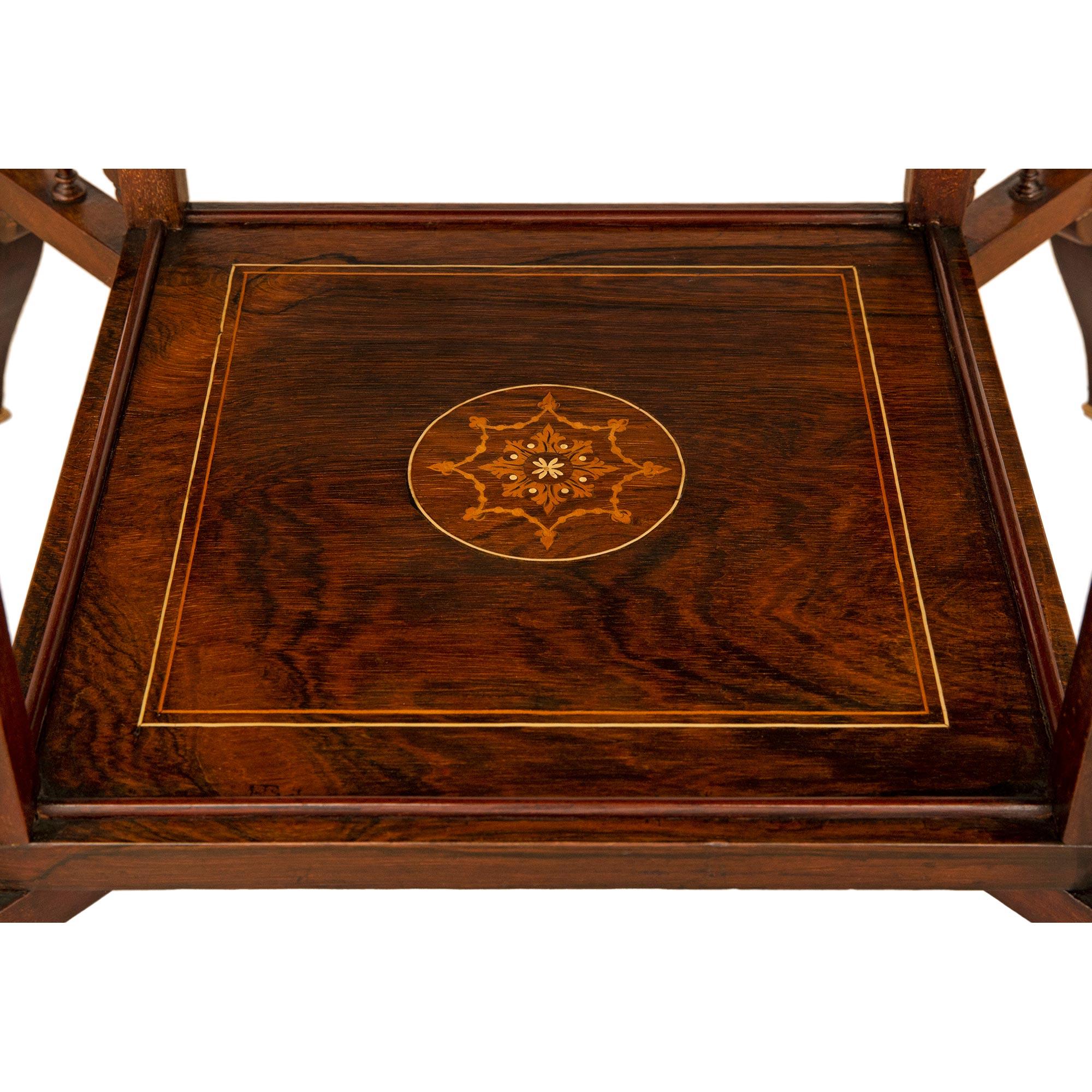 English 19th Century Regency Style Rosewood Inlaid Center/Side Table For Sale 1