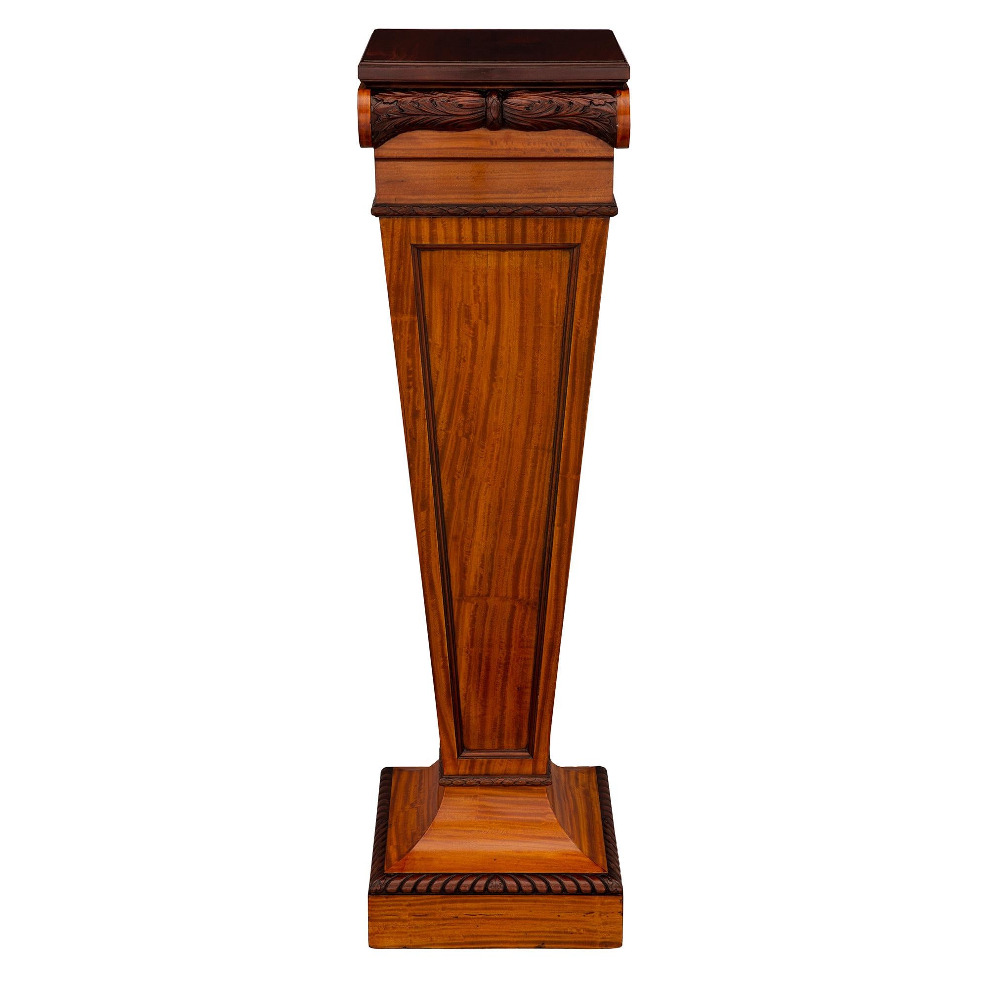 English 19th Century Regency Style Satinwood Pedestal Column For Sale 1