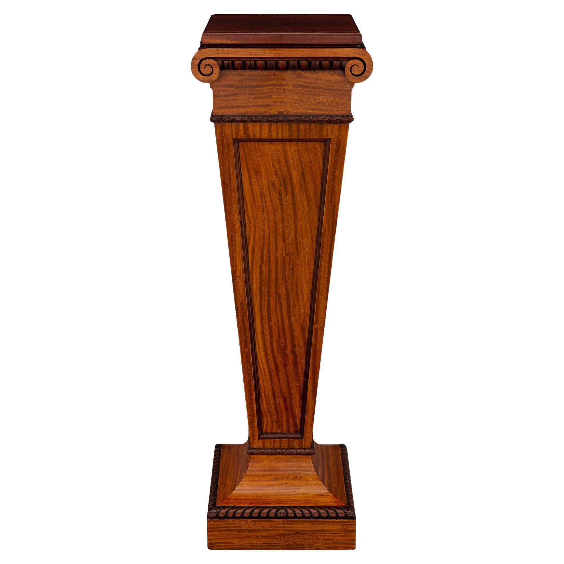 English 19th Century Regency Style Satinwood Pedestal Column