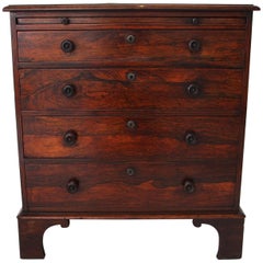English 19th Century Rosewood Chest of Drawers with Leather Writing Slide