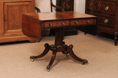English 19th Century Rosewood Drop Leaf Sofa Table