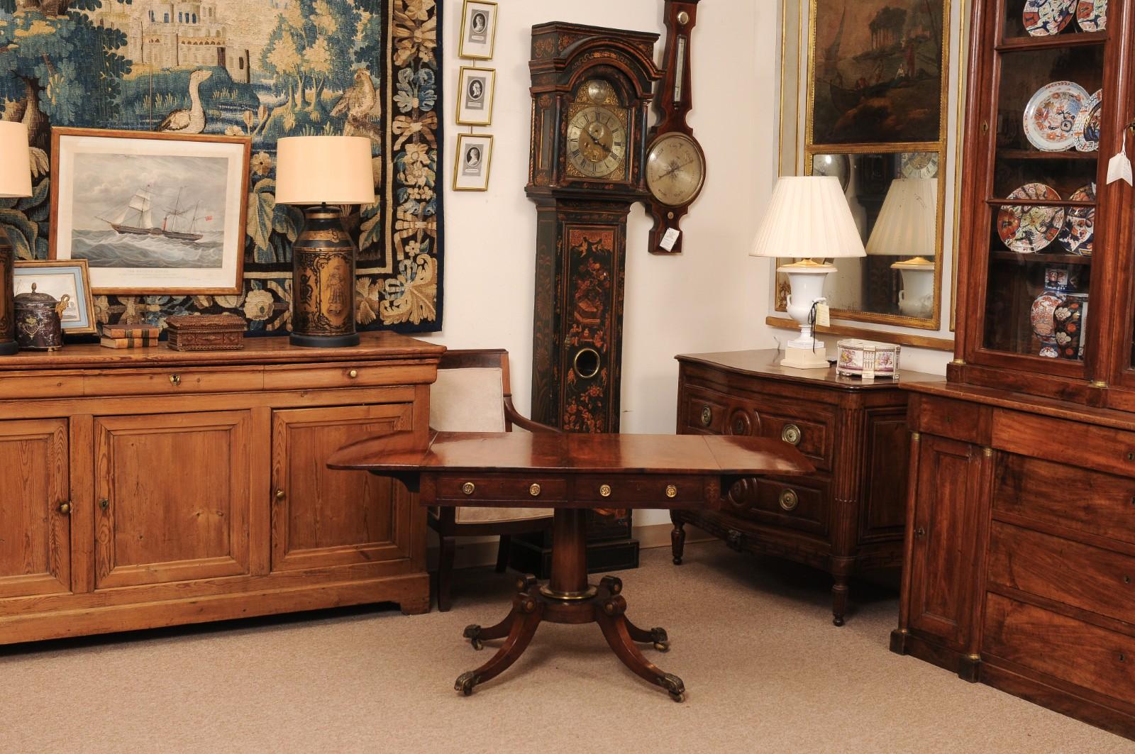 English 19th Century Rosewood Drop Leaf Sofa Table For Sale 6