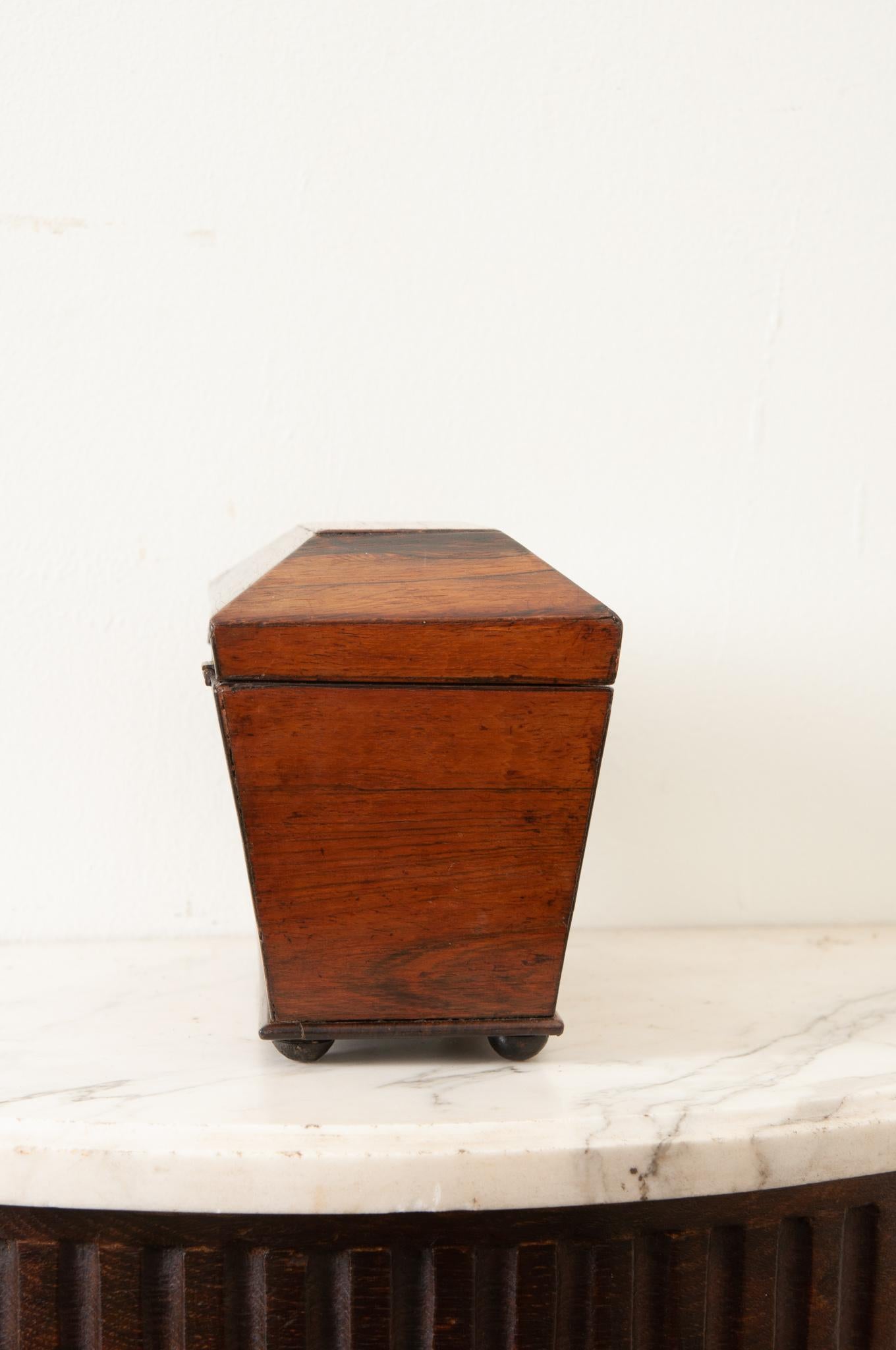 English 19th Century Rosewood Tea Caddy For Sale 1
