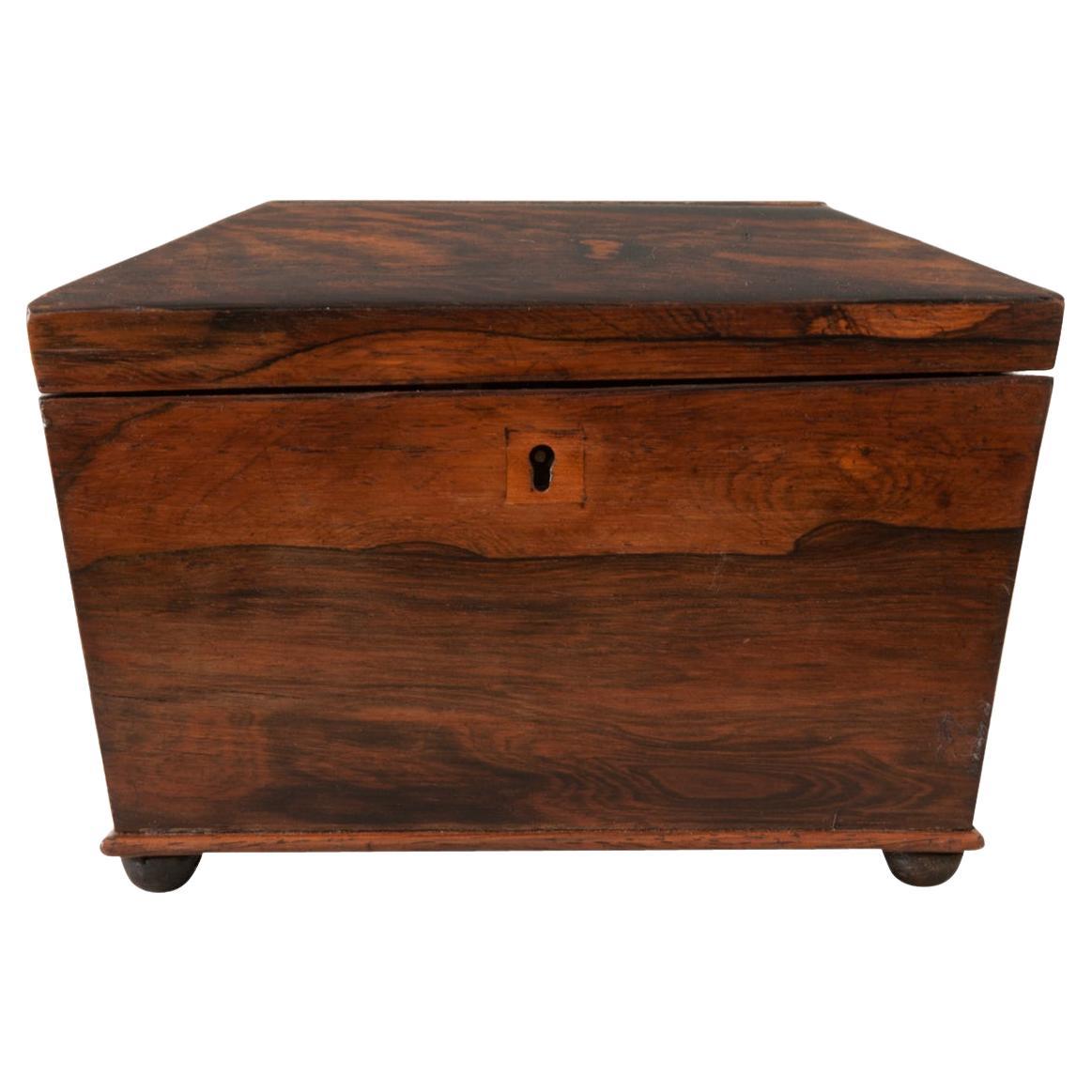 English 19th Century Rosewood Tea Caddy For Sale